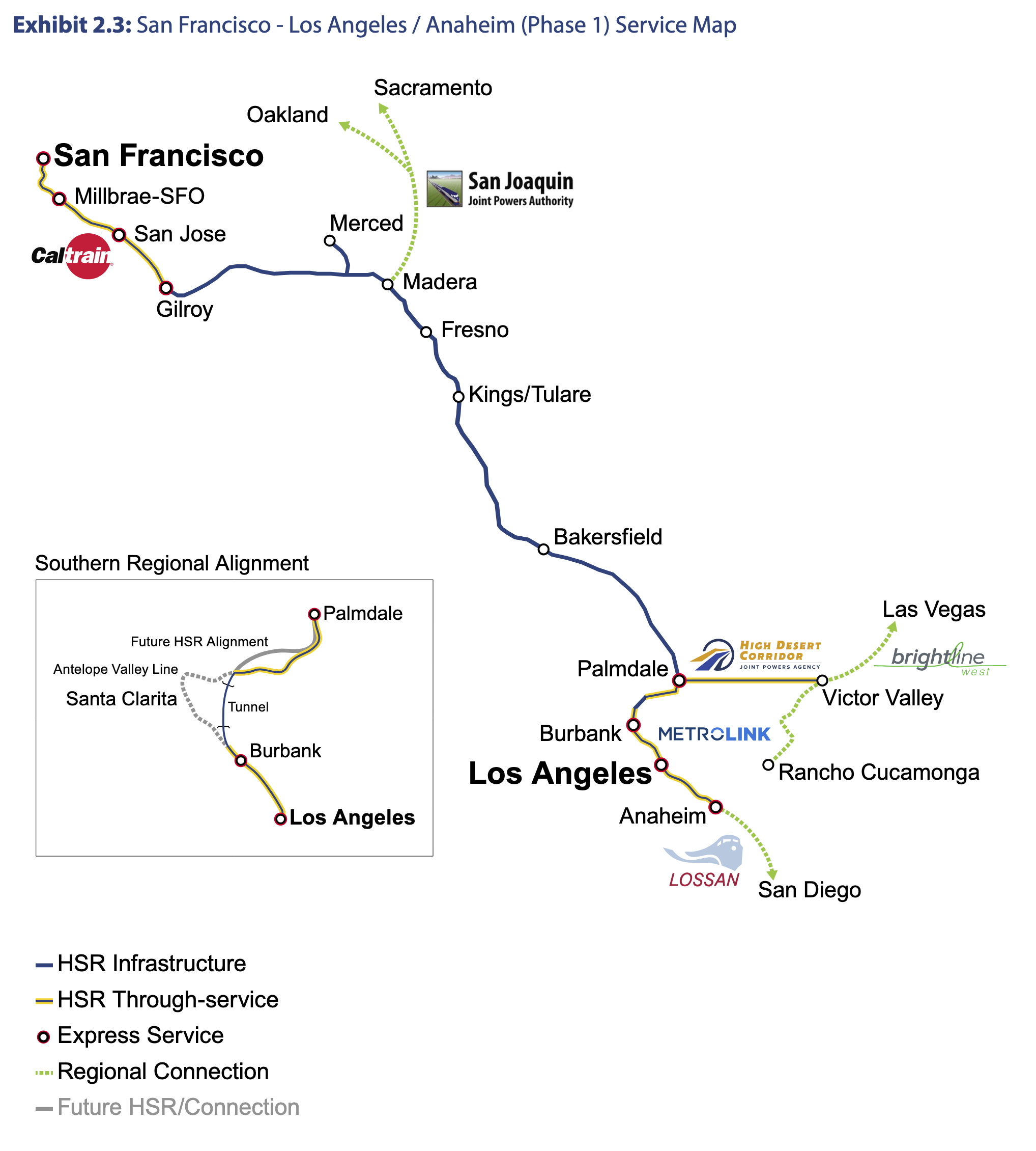 High speed rail alignment into LA County