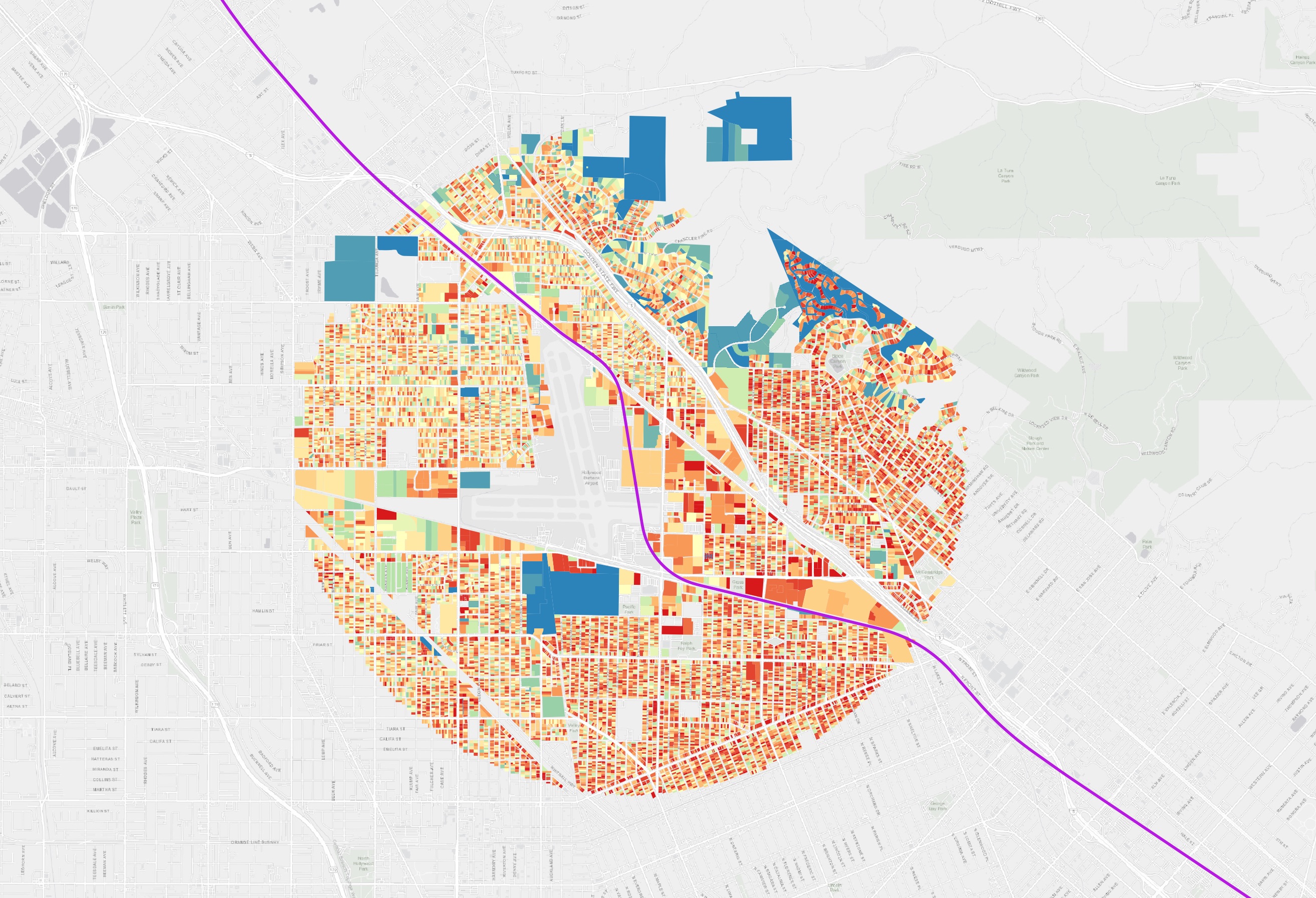 High speed rail alignment into LA County